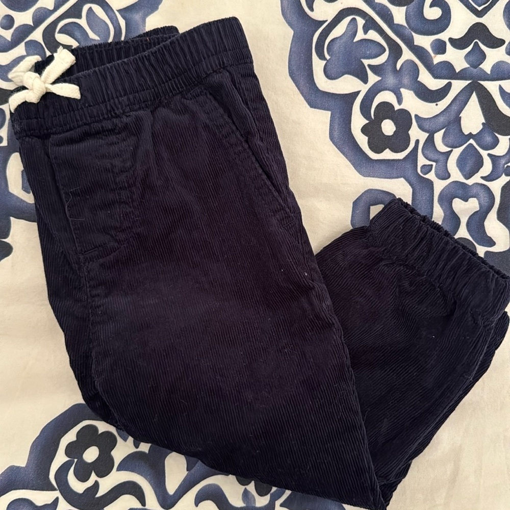 Janie and Jack navy corduroy joggers - Picture 2 of 2